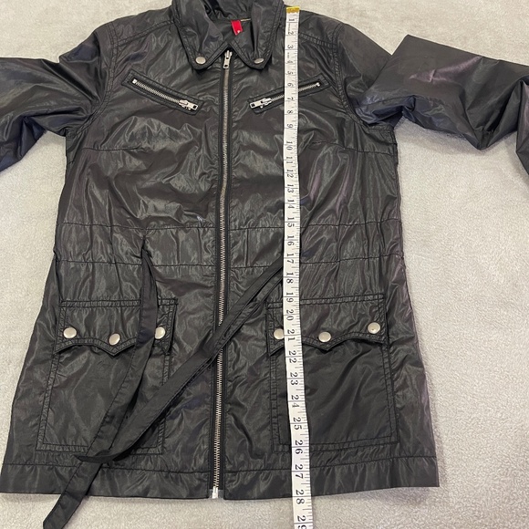 Black Lightweight Belted Jacket Raincoat H&M Size 6 - Picture 10 of 13
